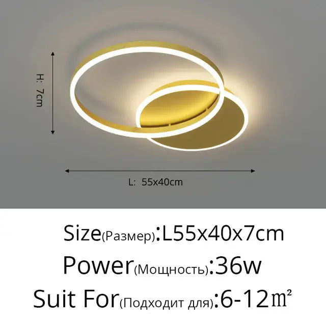 Modern minimalist aluminum circle led chandelier for living room