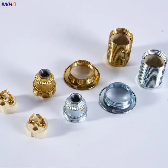 Vintage gold & silver e27 lamp holder – living room threaded socket