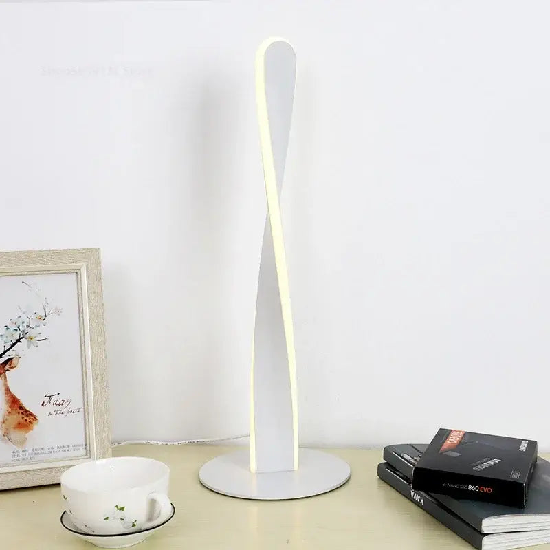 Modern golden twisted aluminum floor lamp living room led dimmable light