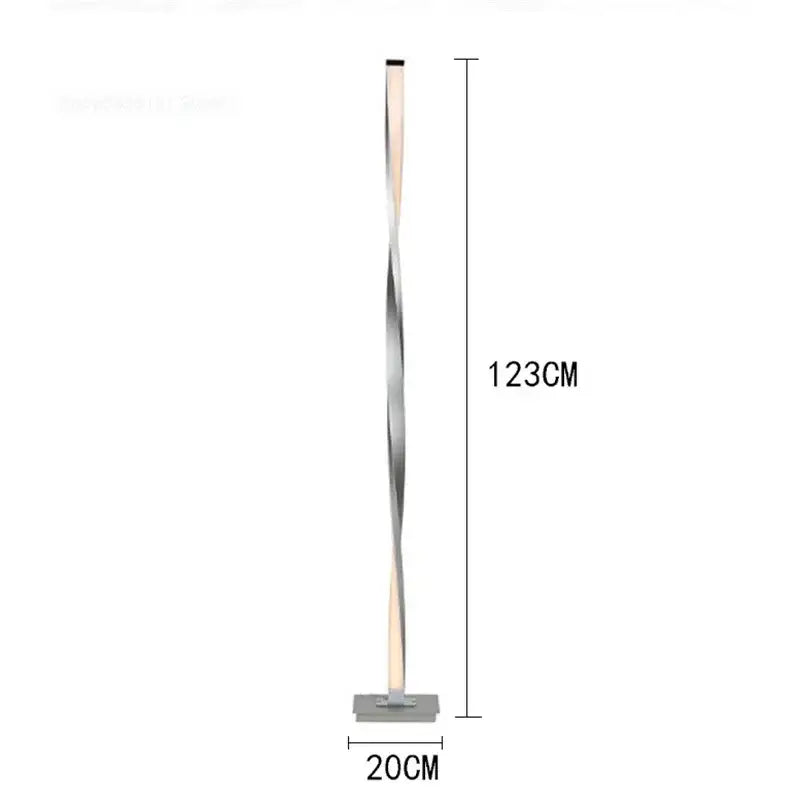 Modern golden twisted aluminum floor lamp living room led dimmable light
