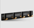 Modern black & gold aluminum folding robe hook kitchen wall rack