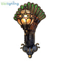Vintage peacock aluminum globe glass wall lamp for stairway