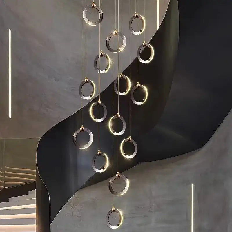 Modern minimalist aluminum led chandelier – living room hanging light