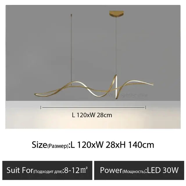 Modern black & silver aluminum led chandelier dining room light