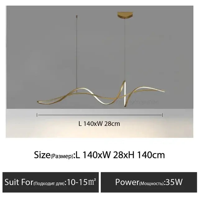 Modern black & silver aluminum led chandelier dining room light
