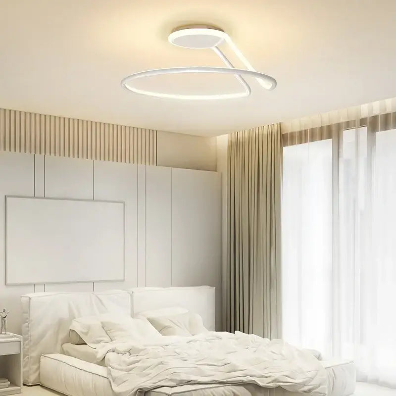 Modern black & white aluminum led chandelier bedroom light