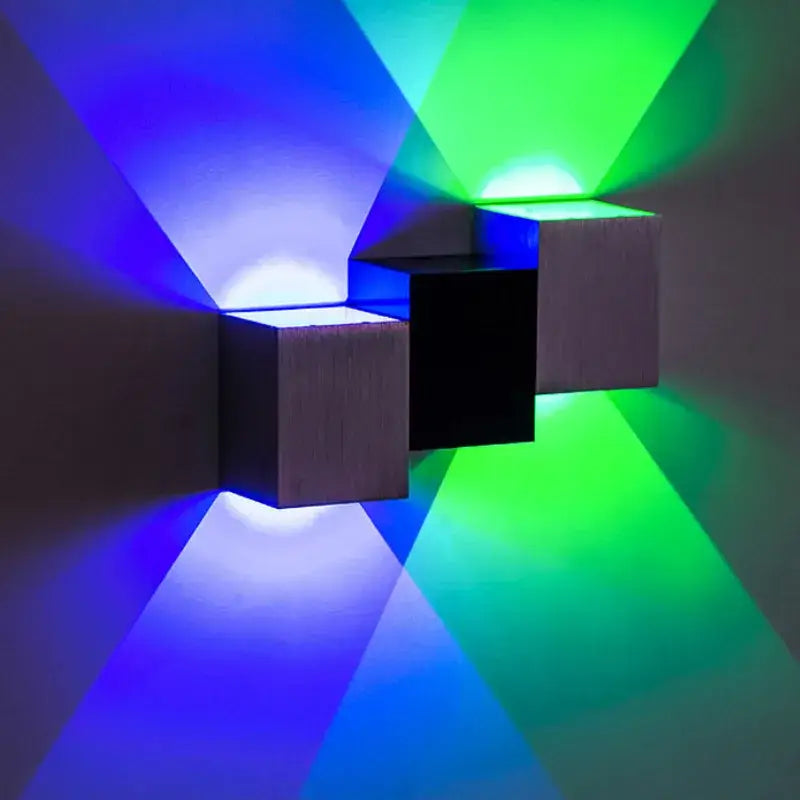 Modern black & silver geometric aluminum led wall lamp bedroom light