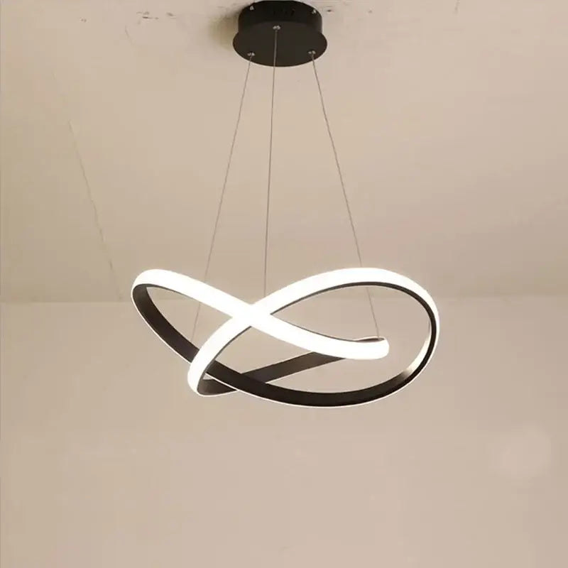 Modern black & white aluminum line pendant light for dining rooms