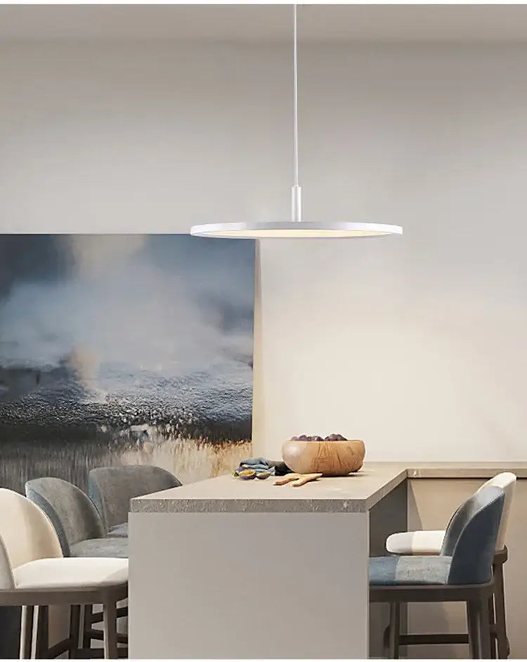 Minimalist black & white aluminum pendant light dining room led ring