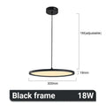 Minimalist black & white aluminum pendant light dining room led ring