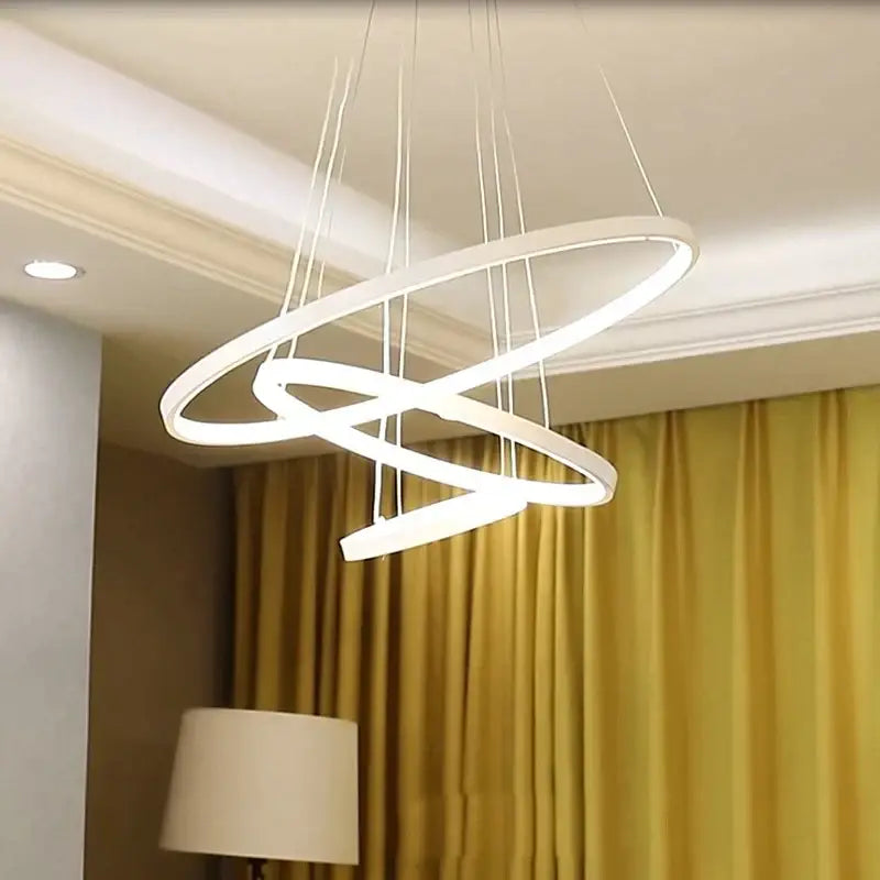 Modern gold aluminum ring chandelier for kitchen and living room