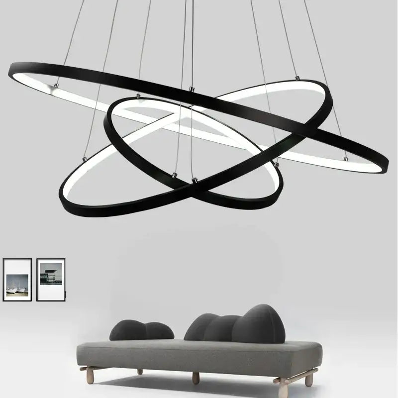 Modern gold aluminum ring chandelier for kitchen and living room