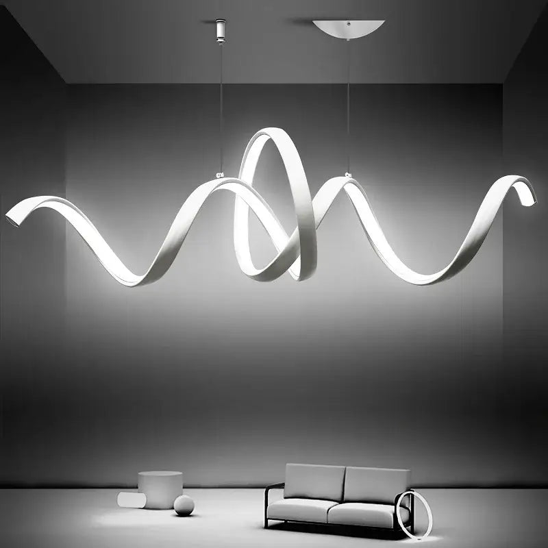 Modern white s-shaped pendant lamp for dining room kitchen island