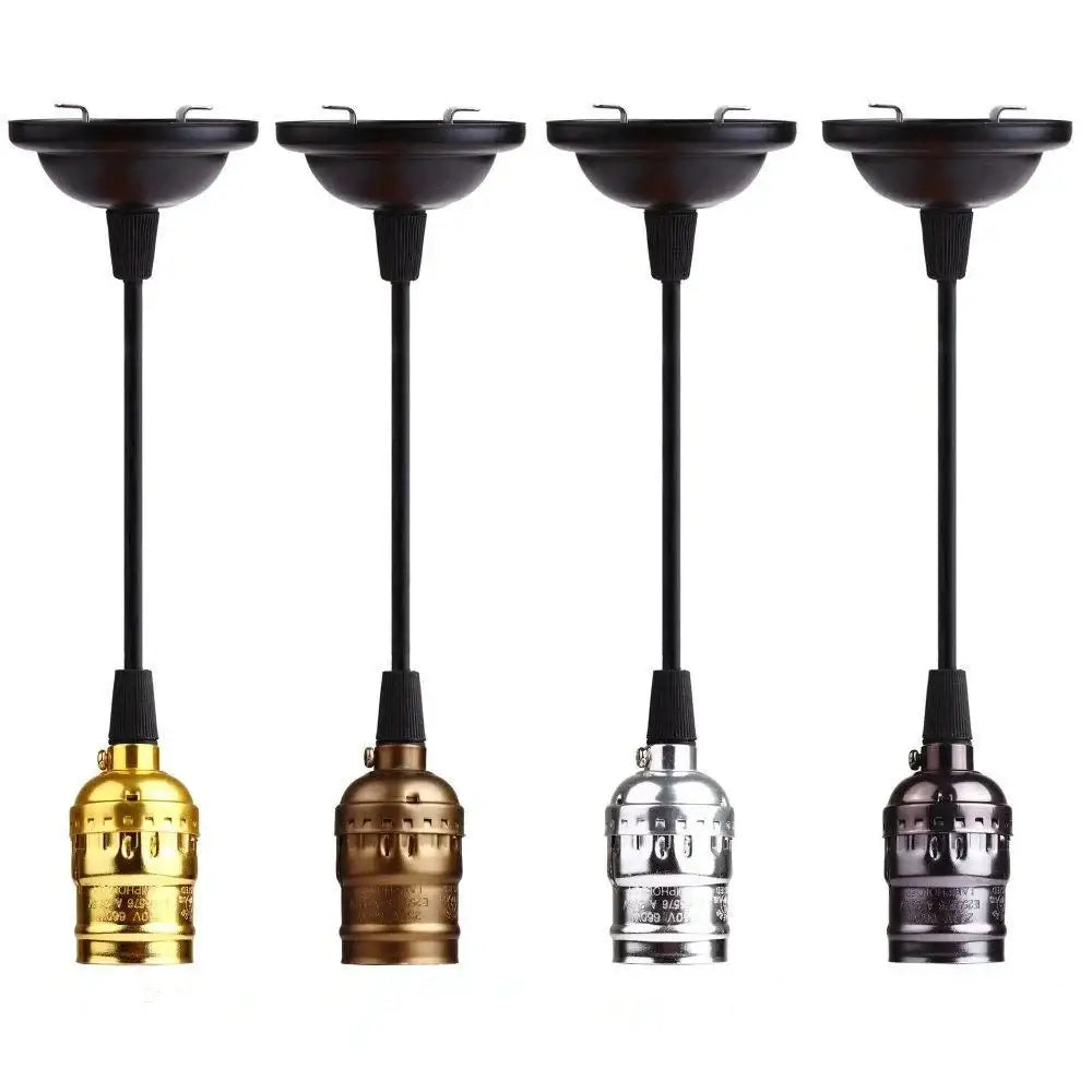 Retro vintage brass & nickel e27 screw bulb holder living room light