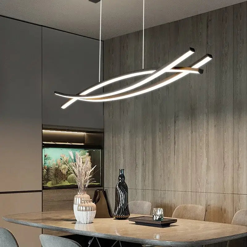 Modern minimalist aluminum suspension led chandelier kitchen light