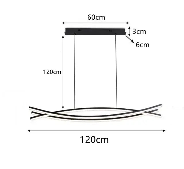 Modern minimalist aluminum suspension led chandelier kitchen light