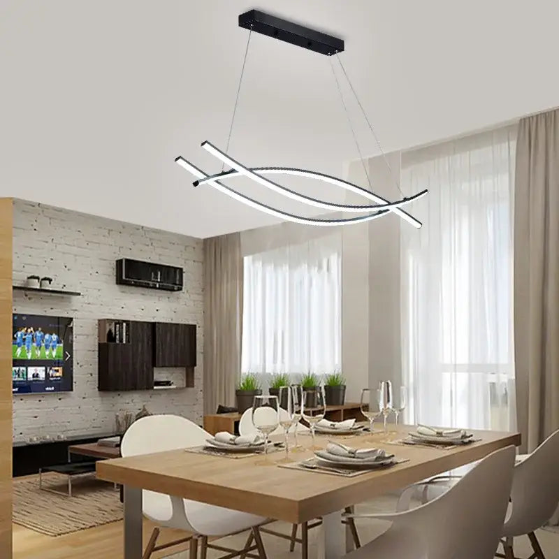 Modern minimalist aluminum suspension led chandelier kitchen light