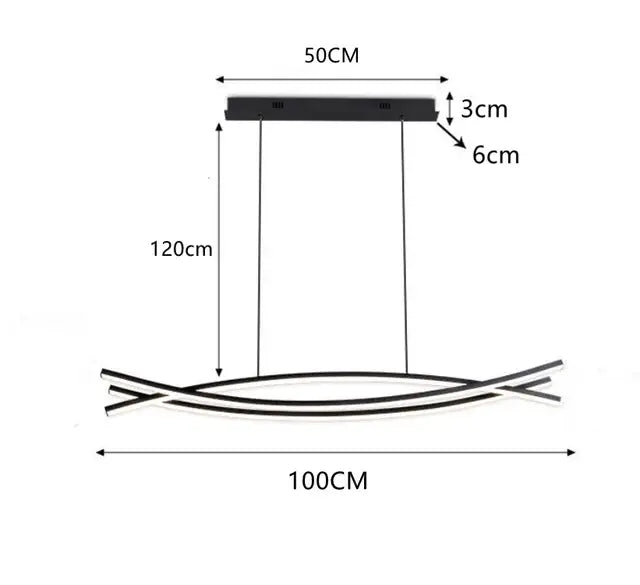 Modern minimalist aluminum suspension led chandelier kitchen light