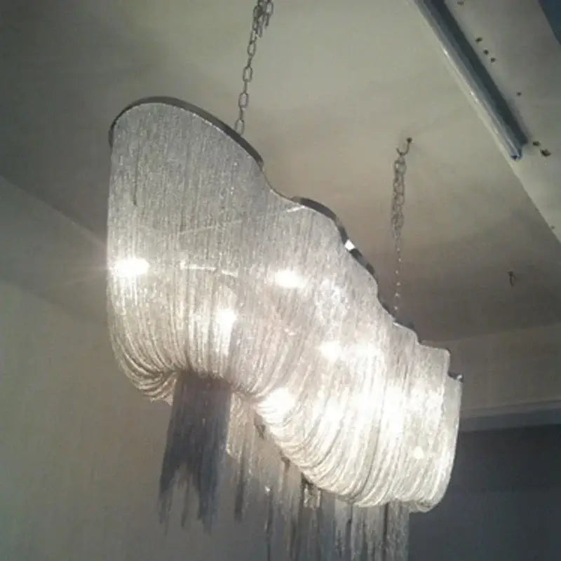 Decorbites aluminum tassel chandelier living room waterfall pendant light