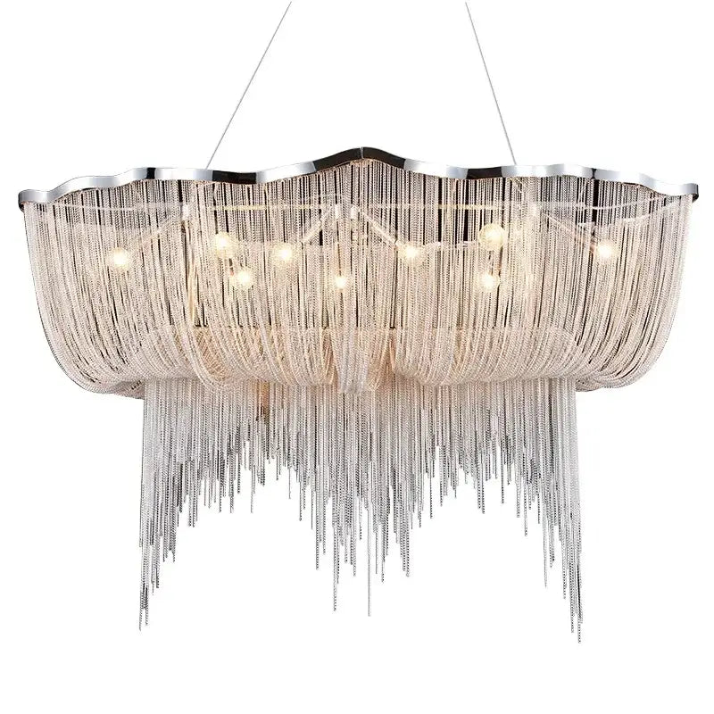 Decorbites aluminum tassel chandelier living room waterfall pendant light