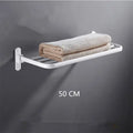 Modern movable aluminum towel rack black & white bathroom holder