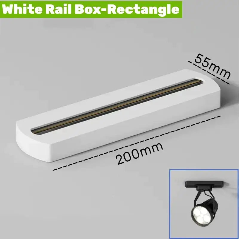 Modern black & white aluminum track rail lighting – living room system