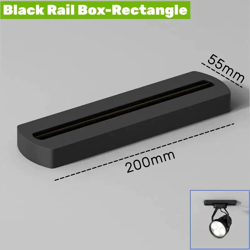 Modern black & white aluminum track rail lighting – living room system
