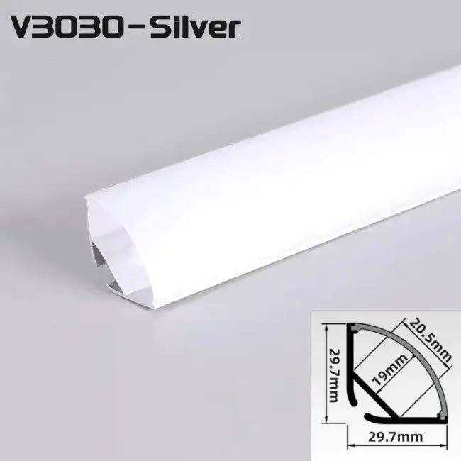 Modern black & white aluminum profile corner beam strip lights kitchen