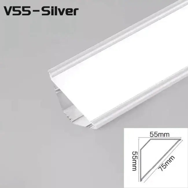 Modern black & white aluminum profile corner beam strip lights kitchen