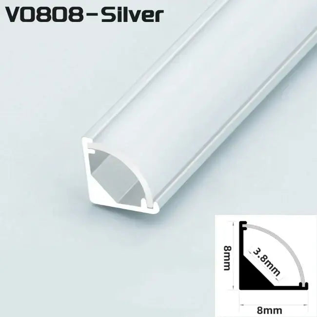 Modern black & white aluminum profile corner beam strip lights kitchen