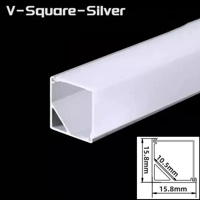 Modern black & white aluminum profile corner beam strip lights kitchen