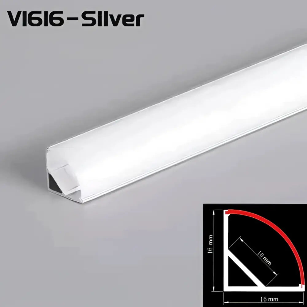 Modern black & white aluminum profile corner beam strip lights kitchen