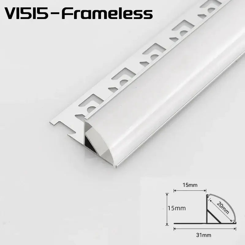 Modern black & white aluminum profile corner beam strip lights kitchen