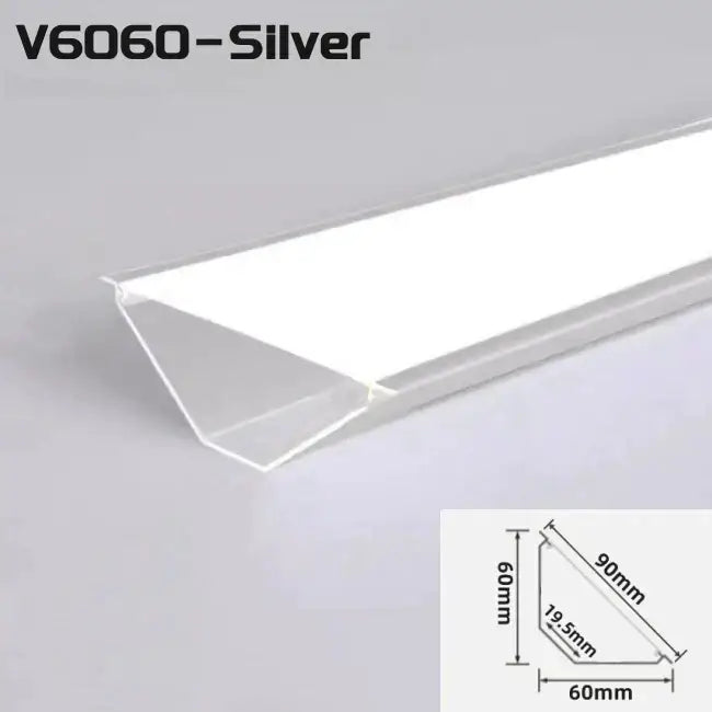 Modern black & white aluminum profile corner beam strip lights kitchen