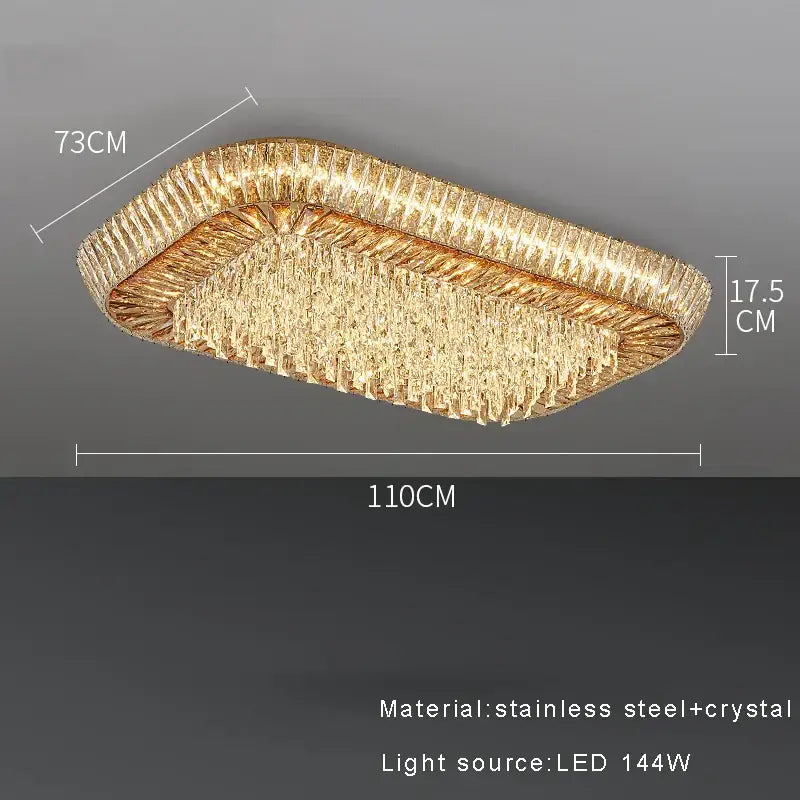 Modern amber crystal led ceiling light living room chandelier