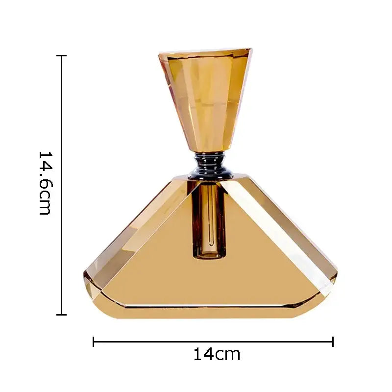 Elegant faceted amber crystal perfume bottle bedroom decor