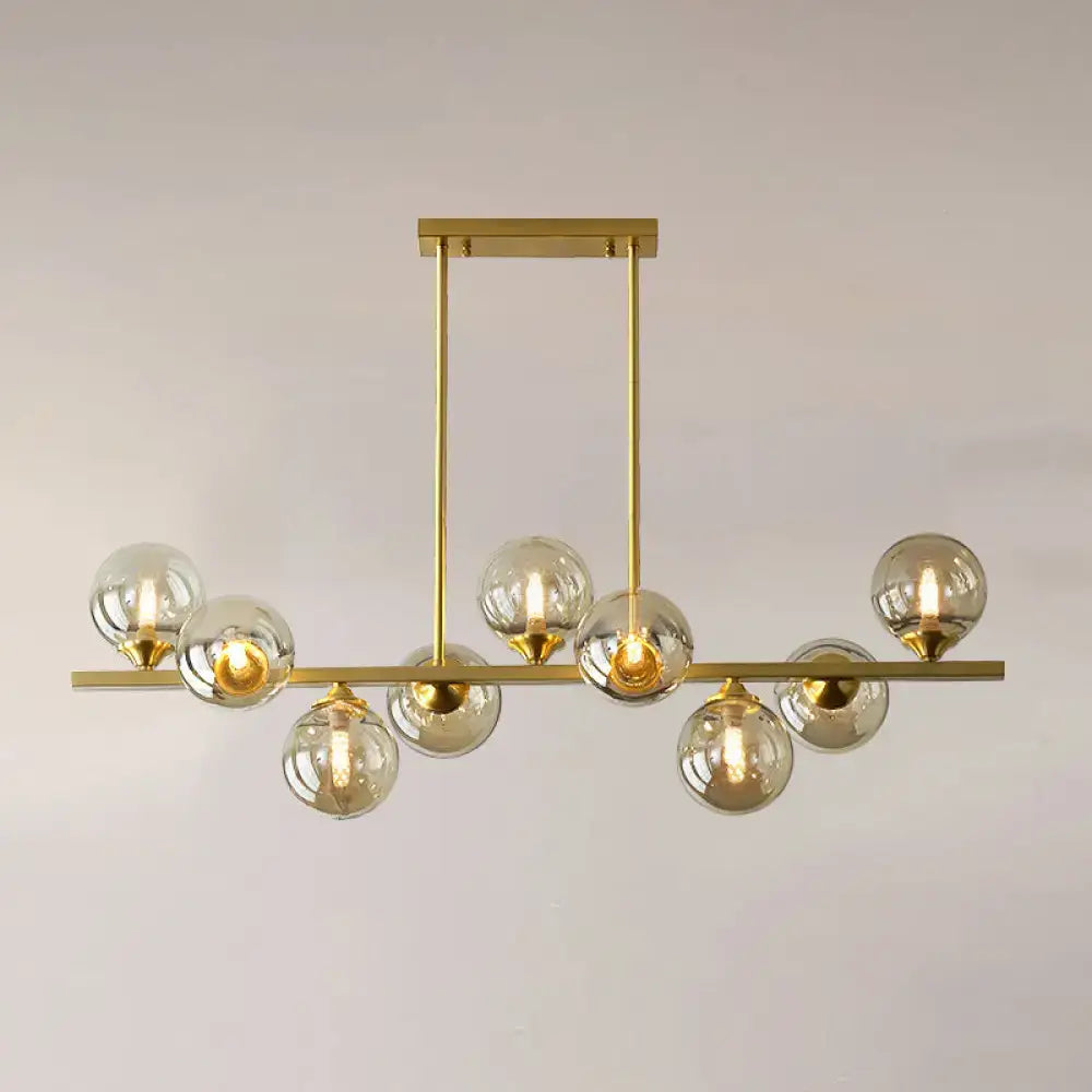 Modern gold amber glass bubbles chandelier dining room hanging light