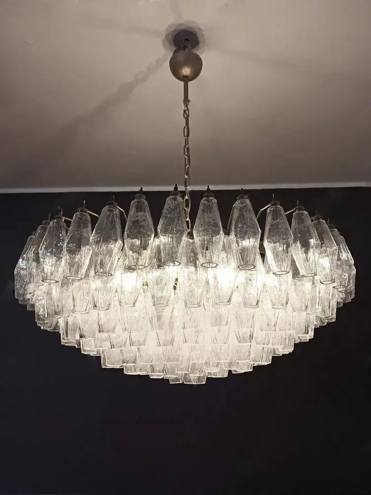 Vintage shell amber glass ceiling chandelier dining room pendant