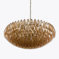 Vintage shell amber glass ceiling chandelier dining room pendant