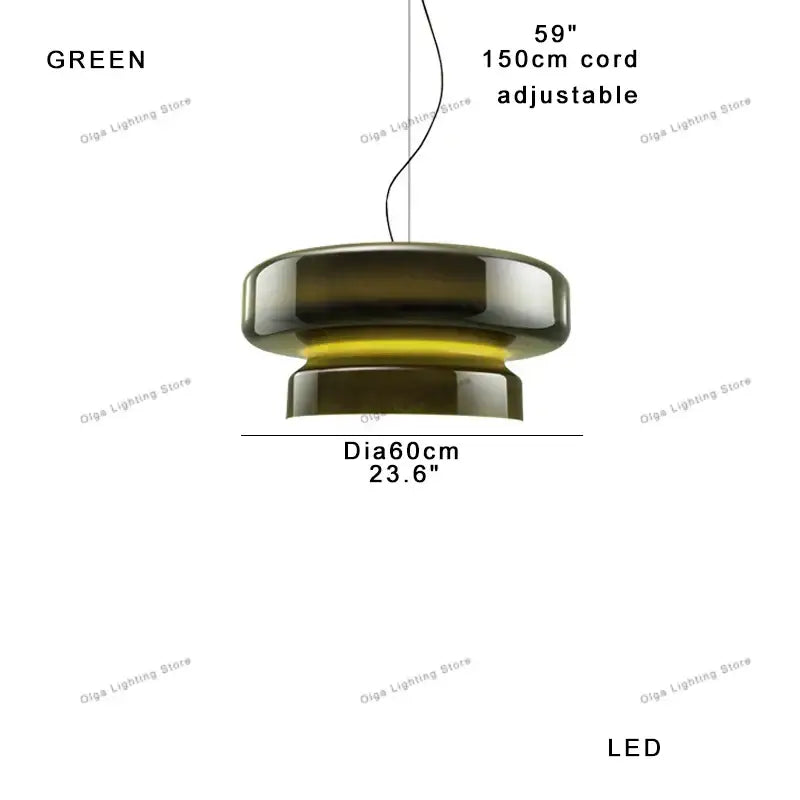 Glossy red layered glass ceiling pendant light for dining room