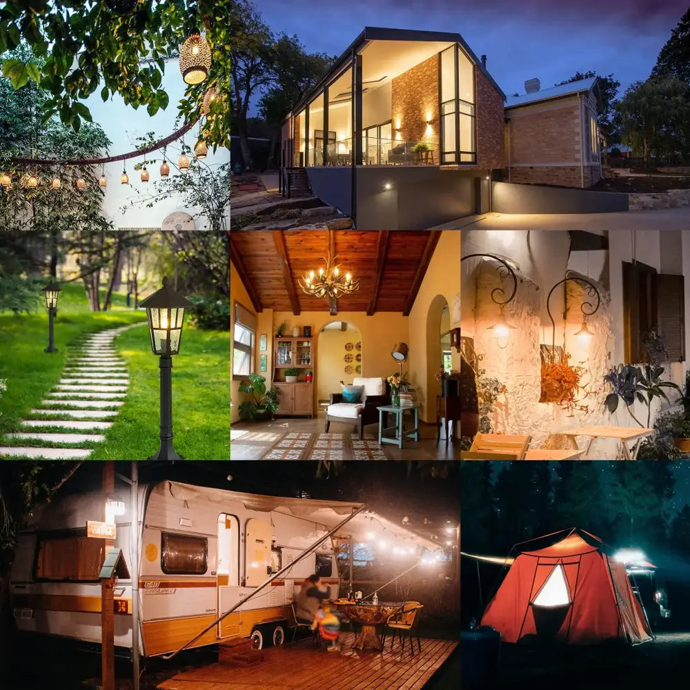Vintage amber glass led bulb 5-pack for rv and bedroom living room