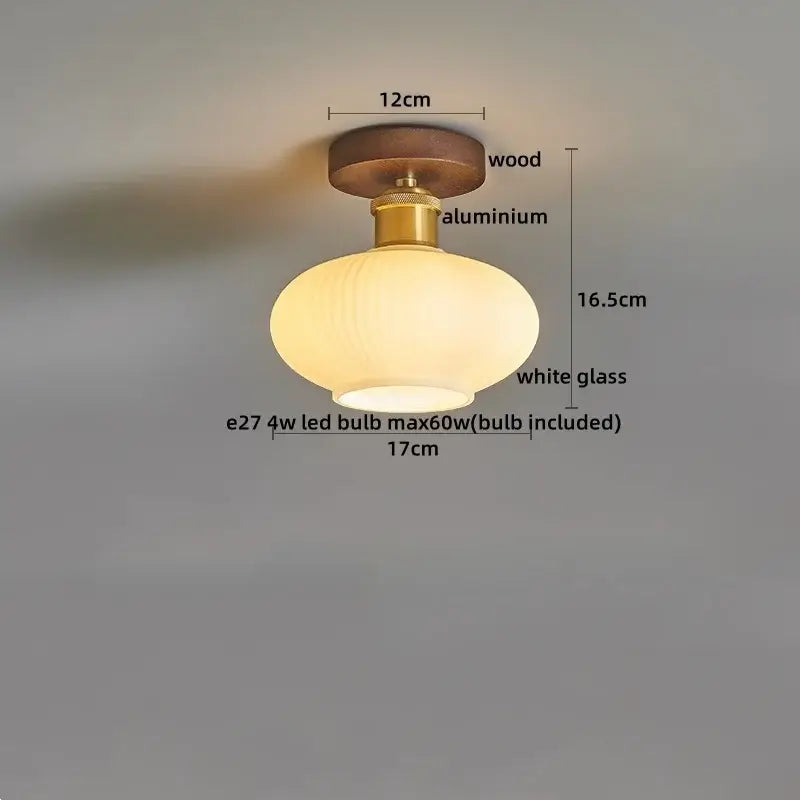Modern amber glass led pendant light kitchen brass ceiling light