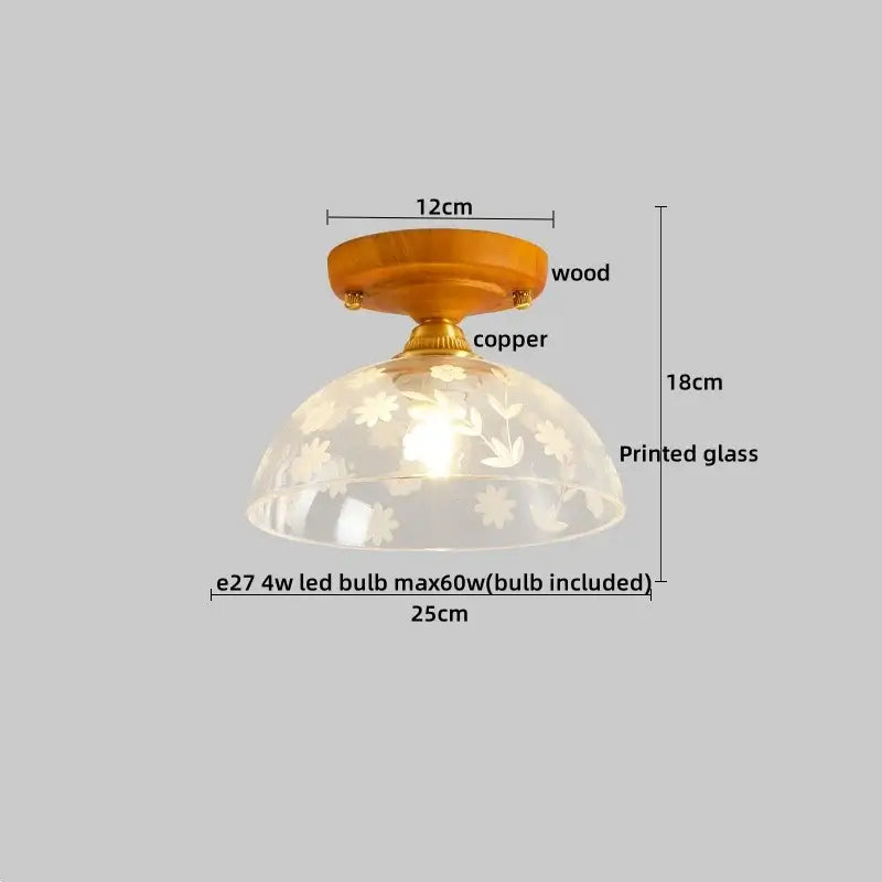 Modern amber glass led pendant light kitchen brass ceiling light