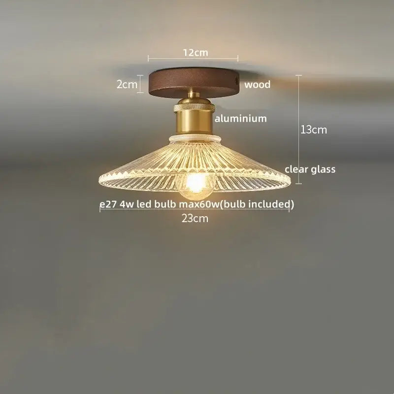 Modern amber glass led pendant light kitchen brass ceiling light