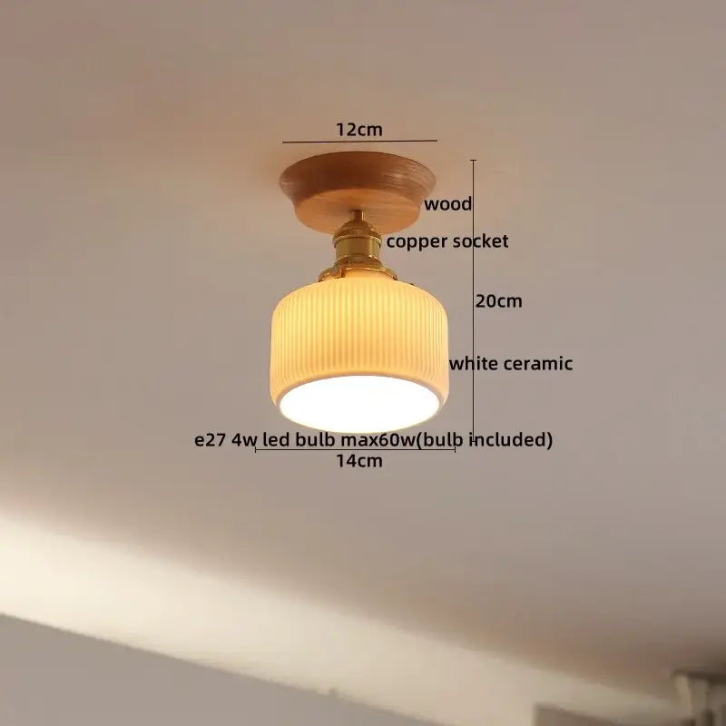 Modern amber glass led ceiling lights for dining room with wood mount