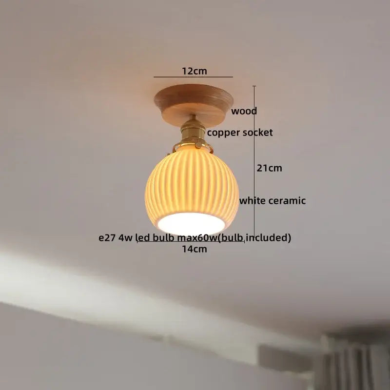 Modern amber glass led ceiling lights for dining room with wood mount