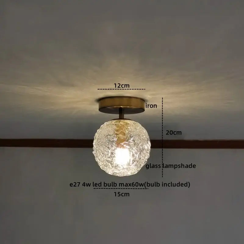 Modern amber glass led ceiling lights dining room pendant