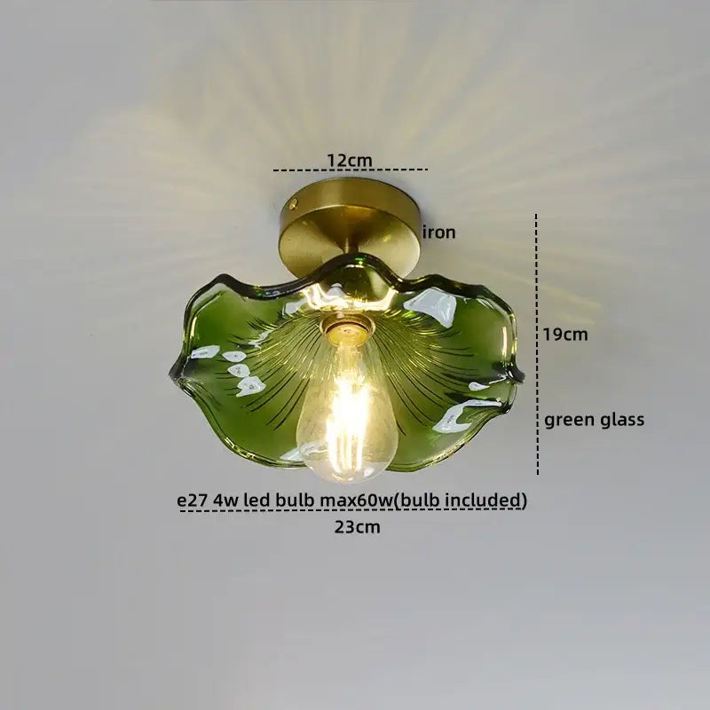 Modern amber glass led ceiling lights dining room pendant