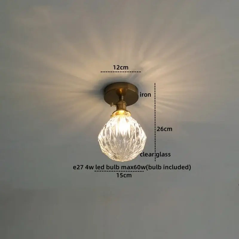 Modern amber glass led ceiling lights dining room pendant