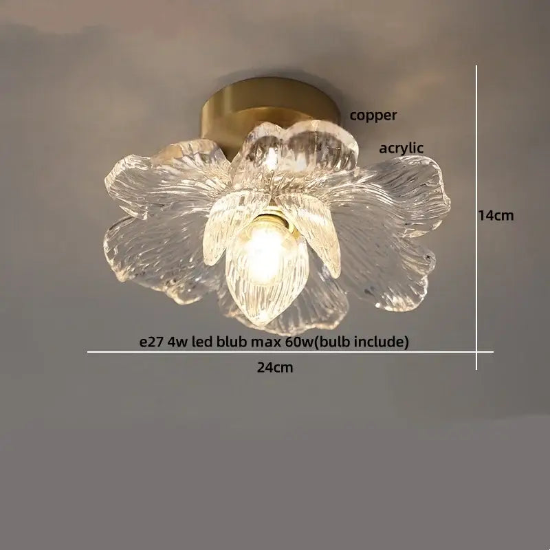 Modern amber glass led ceiling lights for kitchen and living room